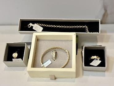 Цепочки: Набор украшений, Проба 585, Новый, Цвет металла: Желтый, Парный набор — 9