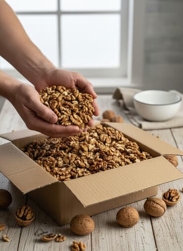 большая шкатулка: Грецкий орех, ядро (половинки/крупные дольки) в коробке. - Ручной — 2