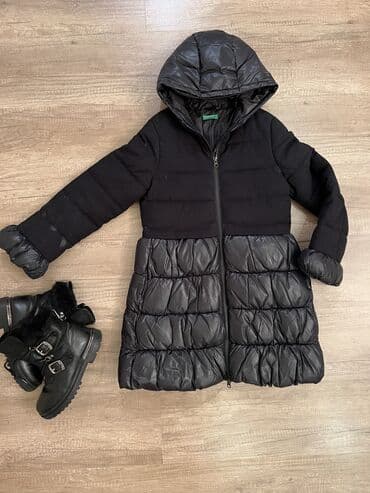 женские куртки: Фирменная, теплая, качественная курточка Benetton на зиму. На 9 лет — 2