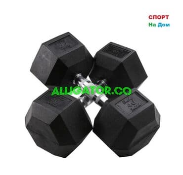 настольные теннисные ракетки: Гантели гексагональные резиновые шестигранные 40/40 кг пара. - Форма — 1