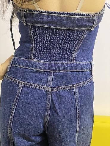 весенние комбинезоны: Джинсовый комбинезон-бюстье от Zara, покупалось в Германии в брендовом — 2