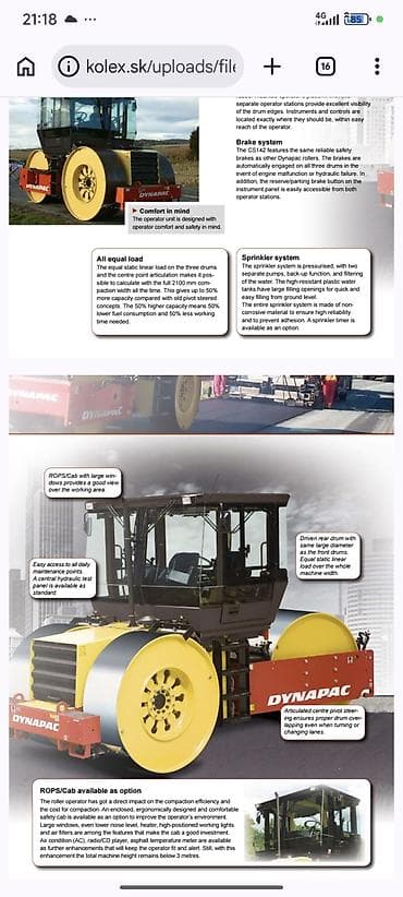 cga3 de: Каток дорожный Dynapac CS142 - Тип: трехколёсно-вальцовый каток — 8