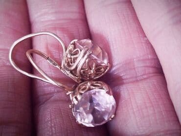 красная нить с золотом 585: Серьги, Проба 583, Женские, Советские (СССР), Б/у — 2