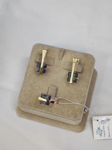 свадебные наборы ручной: Серебряный комплект с камнями Мистик Серебро напыление золото 925 — 1