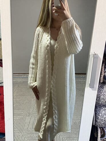 с длинным: Кардиган, Пряжа, Длинная модель, Осень-весна, Вязаная модель — 2