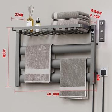 Электрический полотенцесушитель с полкой - Настенный, горизонтальные