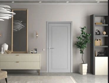 дверь скрытого монтажа: Межкомнатная дверь с гладкой поверхностью и декоративной прямоугольной — 2