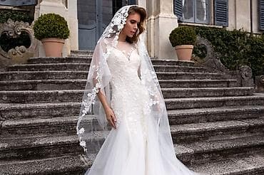 свадебное платье с ручной вышивкой: Вечернее платье, Русалка, M, S — 3