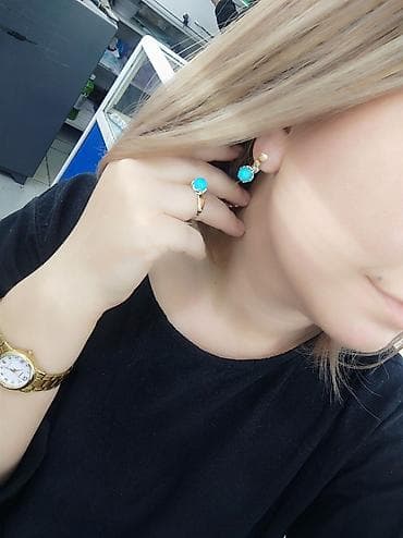 Комплект Бирюза Серебро+ золото 925 пробы размеры имеются Есть