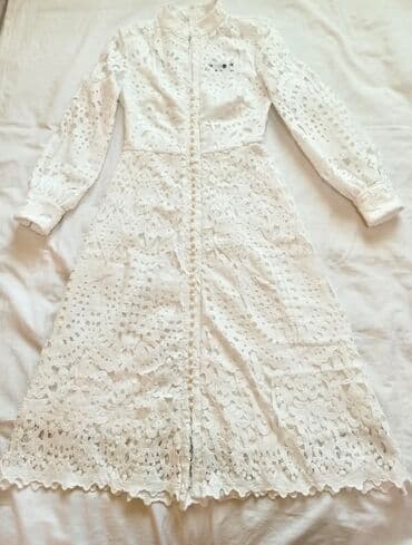 фата на девичник: Свадебное платье, S, Гипюр, А-силуэт, Турция, Кружево, Новый — 2