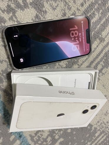 айфон бишкеке: IPhone 13, Белый, Коробка — 4