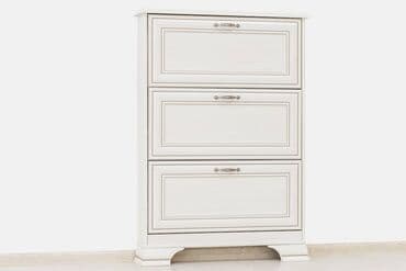 прикроватная овальная тумбочка для спальни: Тумба для обуви 3Д (Tiffany 3D), коллекции Тиффани, Вудлайн Кремовый — 1