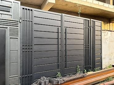 argus security systems: Металлические распашные ворота современного дизайна - Материал — 1