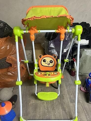 Балдар дүйнөсү: Детские напольные качели с музыкальной панелью и тентом - Тип — 1