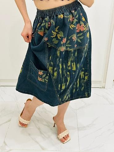 Юбка, Модель юбки: Трапеция, Макси, Джинс, По талии