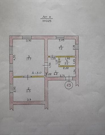 2 комнаты, 45 м², Сталинка, 1 этаж, Старый ремонт