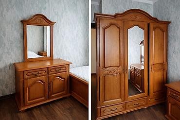 Столы: Спальный гарнитур, Б/у, Двуспальная кровать, Шкаф, Комод, Италия, Дерево, Самовывоз — 2