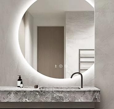 mini projector: Круглое настенное зеркало с подсветкой для ванной комнаты. - Диаметр — 1