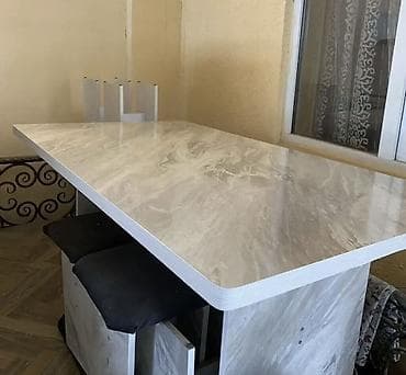 кухонные стол стулья: Кухонный стол и стул, Новый, цвет - Серый — 6