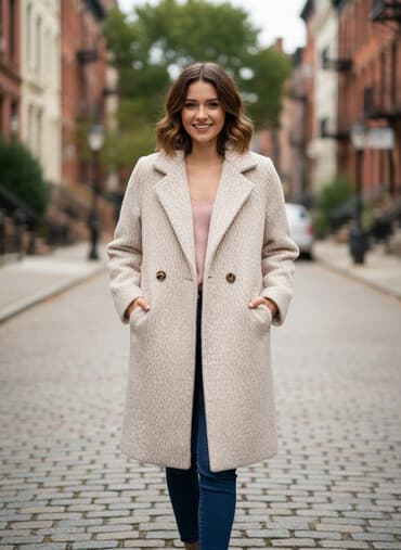 леопардовые вещи: Женское пальто средней длины в классическом стиле. - Цвет — 1