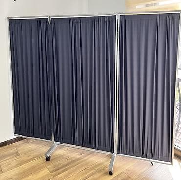 железные перегородки: Ширма, перегородка Материал: Ткань, Колличество секций: 3, На колесиках, Другое назначение — 2