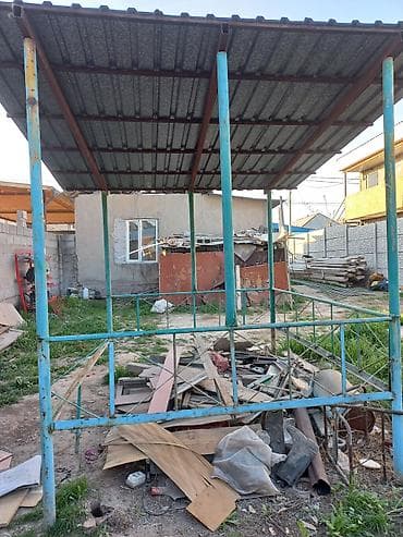 тентовый гараж: Навес, Двускатный, Металл, Профнастил — 2