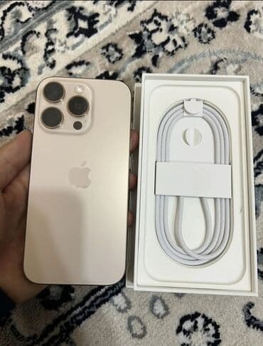повербанк ош: IPhone 16 Pro, Колдонулган, 256 ГБ, Desert Titanium, Заряддоочу түзүлүш, 94 % — 2