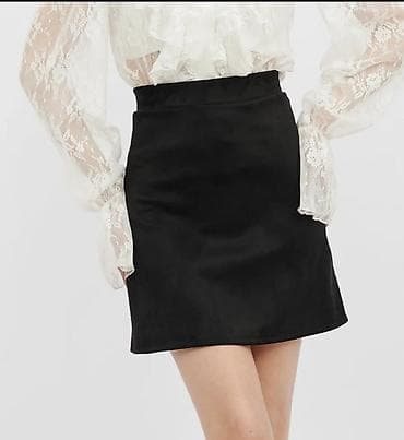 шорты лосины: Юбка, Модель юбки: Прямая, Мини, Высокая талия, С вырезом — 5