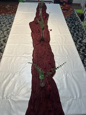 LED гирляндалар: Раскладной стол + набор ваз с искусственными ветками.Длина стола 4 — 1