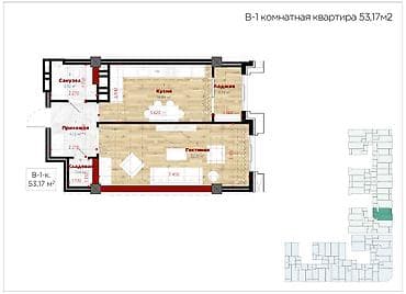 дом на иссык куле: 1 комната, 53 м², Элитка, 13 этаж — 2