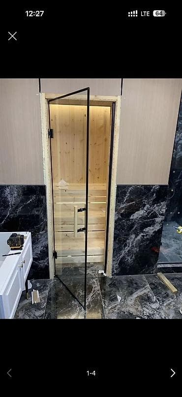 Двери для бани парилки на заказ из закаленного стекла