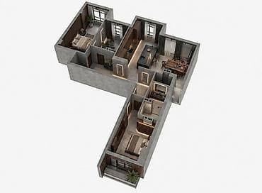 2 комнаты, 64 м², Индивидуалка, 3 этаж, ПСО (под самоотделку) — 4