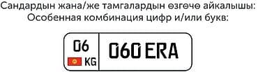 Аксессуары и тюнинг: Срочно:Эксклюзивная автомобильная номерная комбинация: 060 ERA (KG — 1
