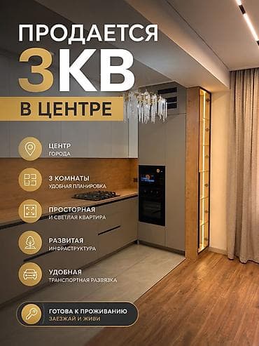 Кыймылсыз мүлк: 3 бөлмө, 70 м², Восток-5 мкр Элитка, 10 кабат, Евро оңдоо — 1