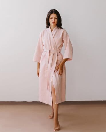 домашние халаты больших размеров: Халат, Вафельное полотно, XS, S, M — 30