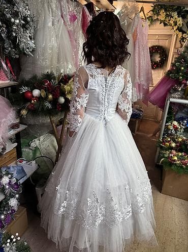 куплю одежды: Детское платье, цвет - Белый, Б/у — 2