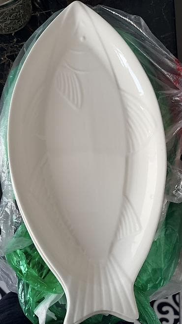 балыкчы пляж: Набор сервировочных тарелок для рыбы - Материал: фарфор/керамика — 1