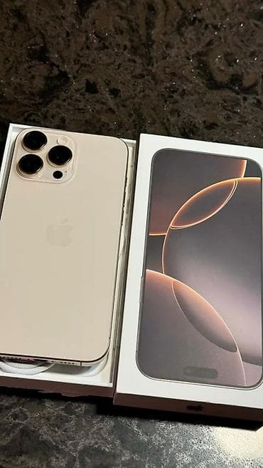 Техника и электроника: IPhone 16 Pro Max, Б/у, 256 ГБ, Desert Titanium, Защитное стекло, Чехол, Коробка, 95 % — 1