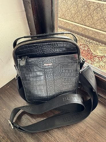 mk сумки: Мужская сумка через плечо (кросс-боди) - Материал: черная экокожа под — 5