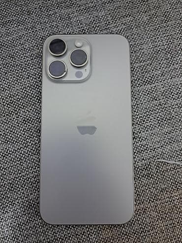 IPhone 15 Pro Max, Б/у, 512 ГБ, Natural Titanium, Защитное стекло, Чехол, Коробка, 85 %