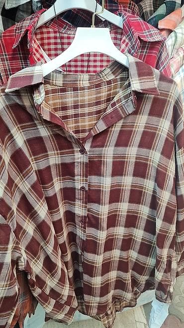 комбинация: Женские рубашки в клетку, свободного кроя - Модель: классическая — 6