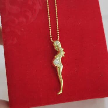 свадебное платья для беременных: Колье " Женщина Беременная" Италия Эксклюзив Серебро покрыто желтое — 2