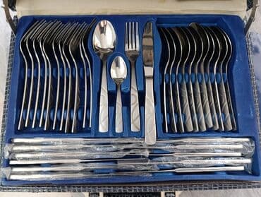 посуда оптом: Набор столовых приборов из нержавеющей стали в чемодане. Дизайн — 3