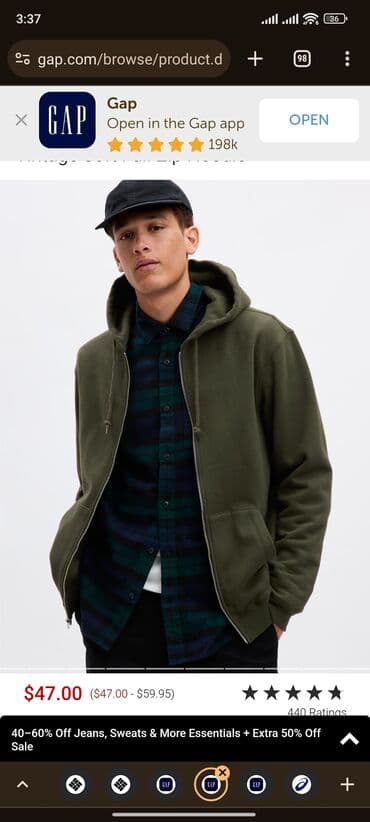 gap худи: Продаю новую толстовку на молнии. из США сайт GAP. цвет хаки/зелёный — 4