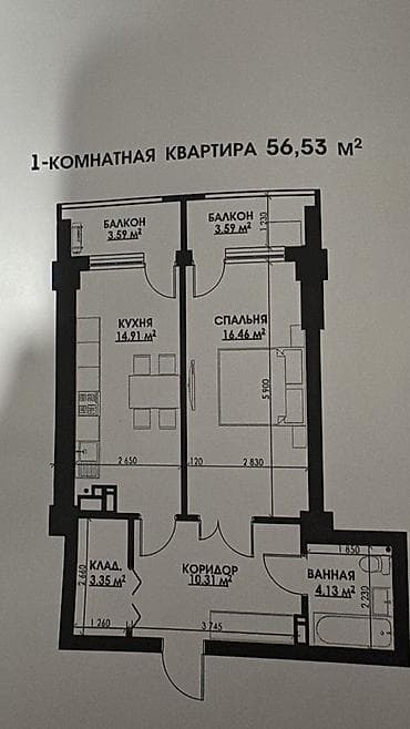 Новостройки от застройщика: В проекте, Элитка, 1 комната, 56 м² — 4