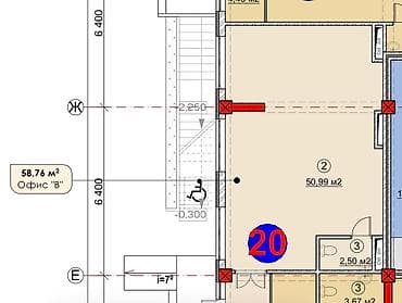 гараж продается: Продается Коммерческий помещения | 58,7м² Серии: Сквозная (№20) СК — 8