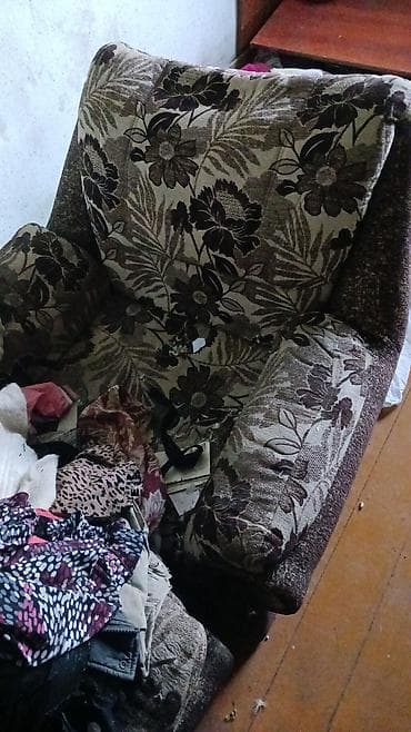 Мебельные гарнитуры: Раскладной диван с креслом, тканевая обивка с цветочным узором в — 1