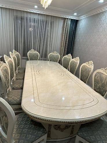 рестоврация стульев: Стол и стул для зала, Б/у, цвет - Белый — 1