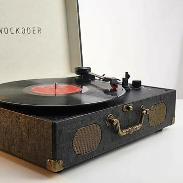 винтажный музыкальный центр: Wockoder — портативный виниловый проигрыватель в винтажном стиле — 2