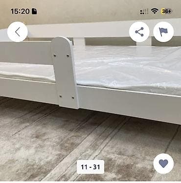 small table: Детская односпальная кровать, Б/у, Для девочки, Для мальчика, С матрасом, Дерево, Самовывоз — 5